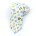 Men's narrow cotton bow tie with a printed cartoon pattern in a selection of colours.