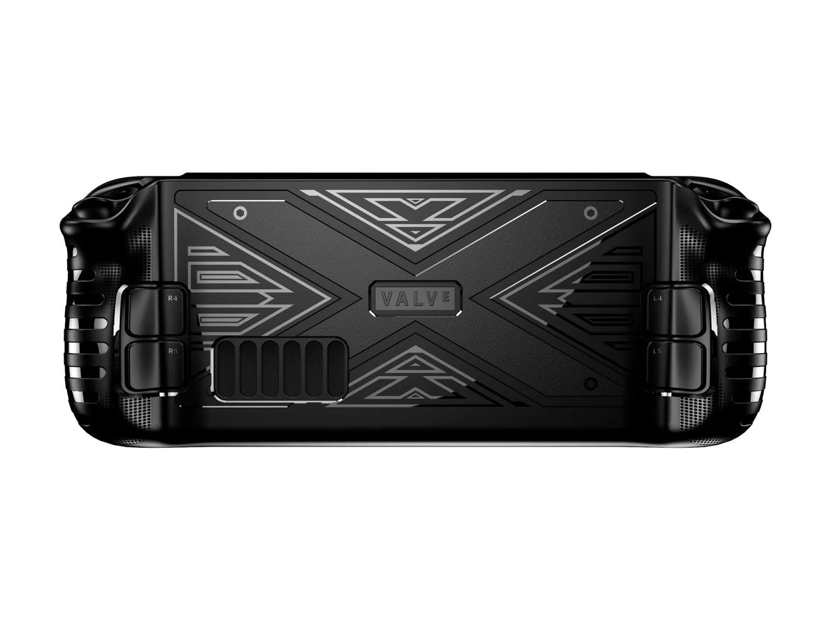 Red TPU silicone protective case fitted on Steam Deck portable gaming console
