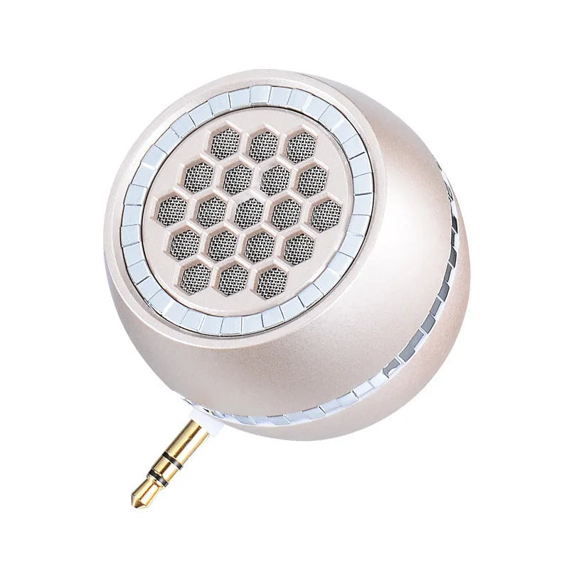 Universal external amplifier speaker in engineering plastic box, shown in black, local gold, and rose gold colour options.
