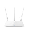 White wireless router with US style design for dual-band 2.4GHz and 5GHz broadband networking.