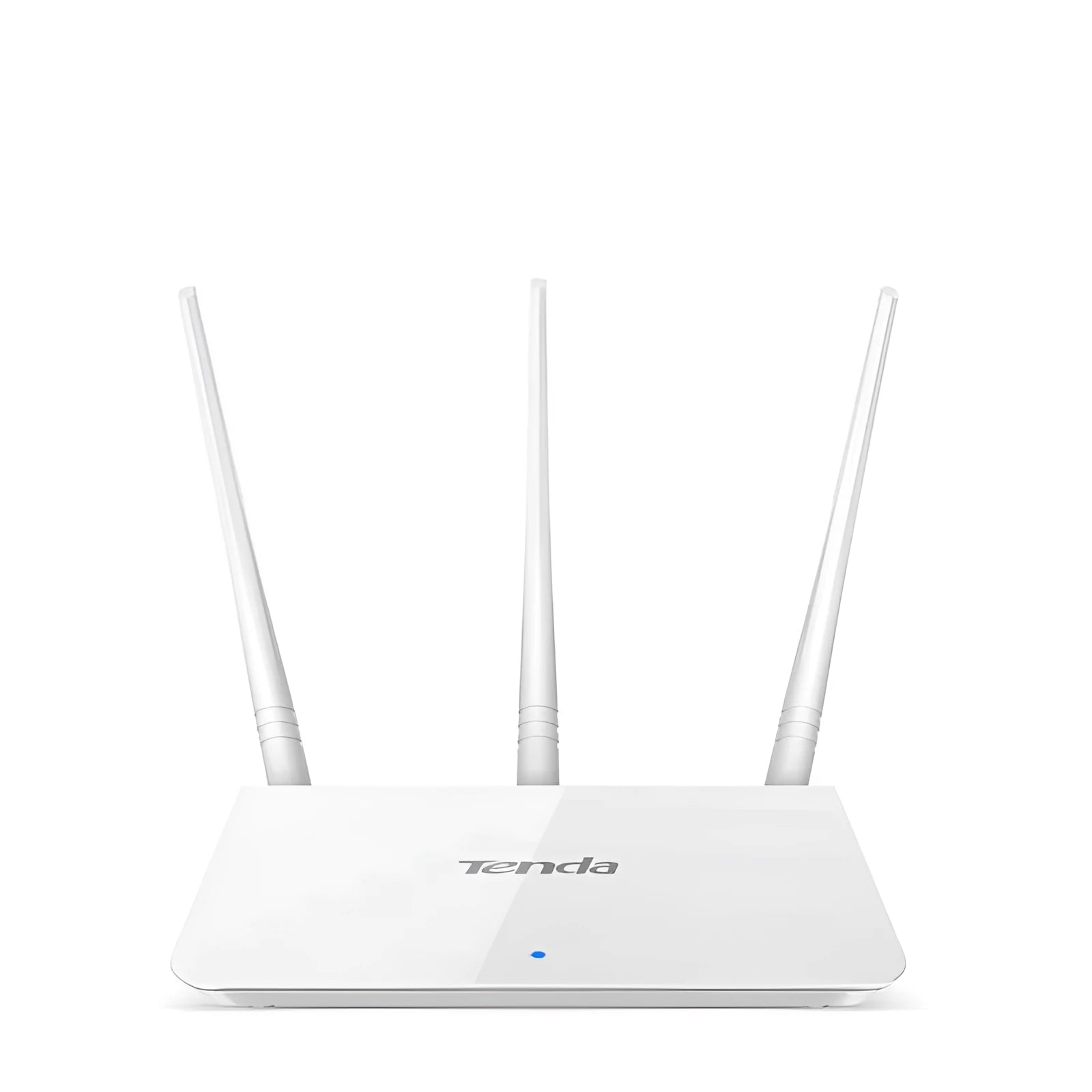 White wireless router with US style design for dual-band 2.4GHz and 5GHz broadband networking.