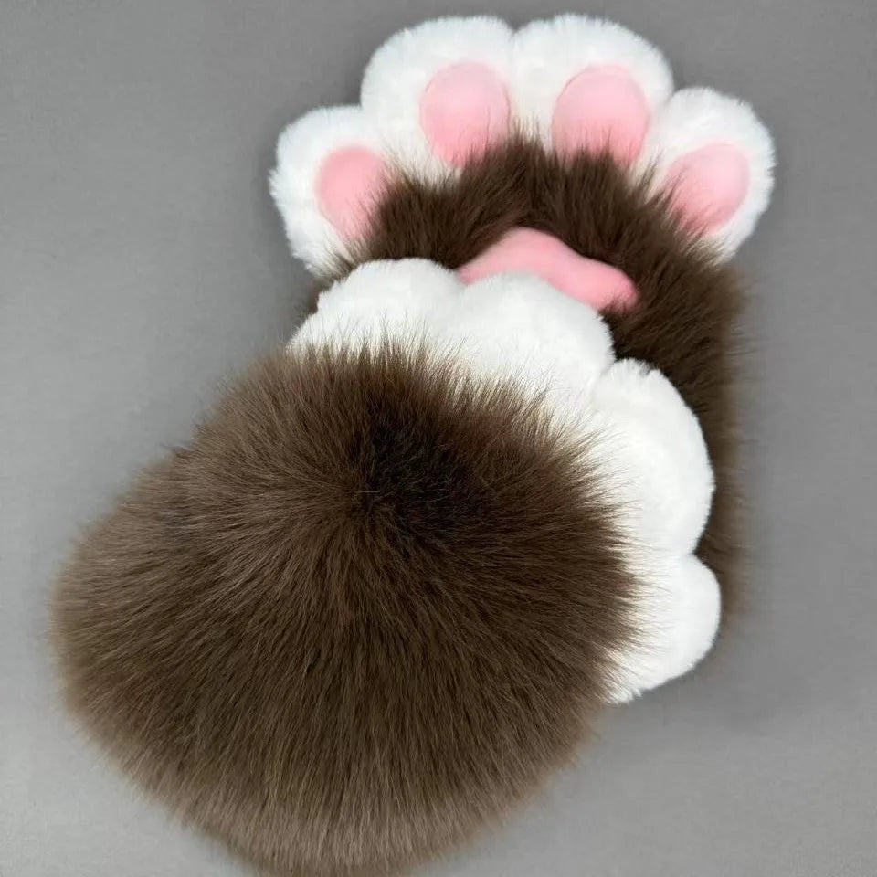 Colourful animal claw cosplay gloves in nylon fabric with various pad colour options