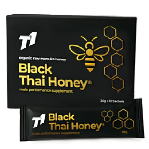 350g jar of Black Thai Honey T1 dark monofloral honey from Thai forests