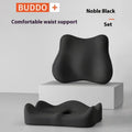 Memory foam seat cushion with waist rest support in blue and grey colour combination
