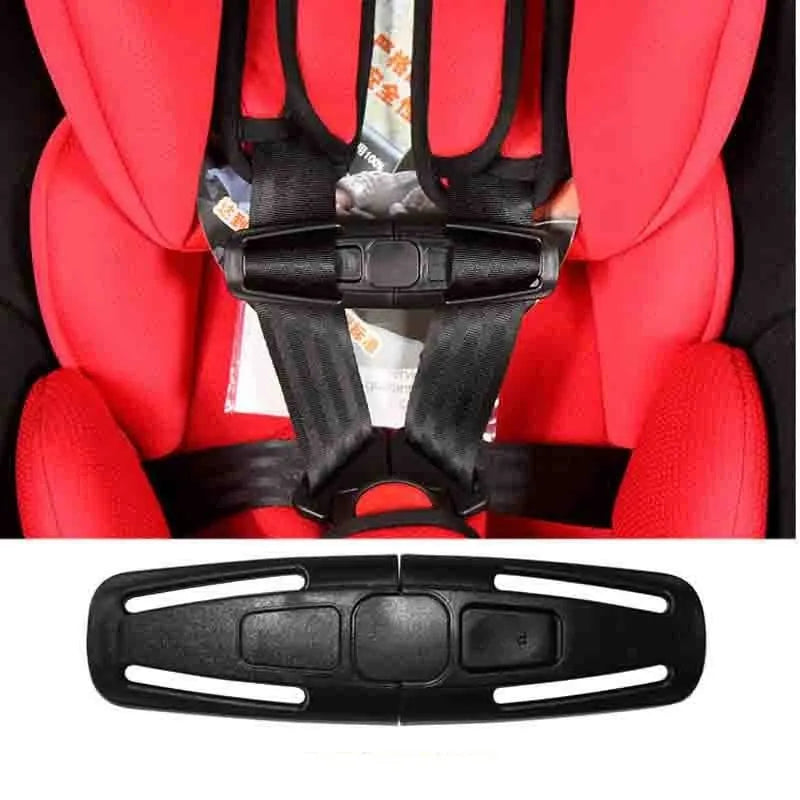 Black nylon child safety seat buckle for 5-point harness replacement measuring 14.5cm