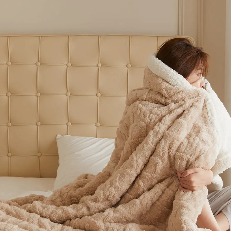 180x200cm flannel winter blanket in nine colours with taffeta backing