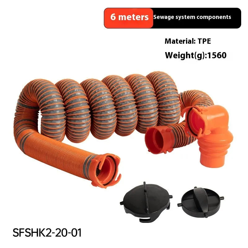 90 degree rotary elbow joint for caravan sewage hose in PP or TPE material