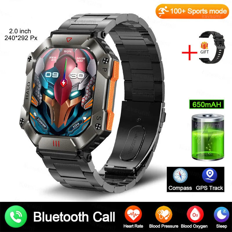 Women's Android GPS fitness smart watch with titanium alloy case showing multiple band options