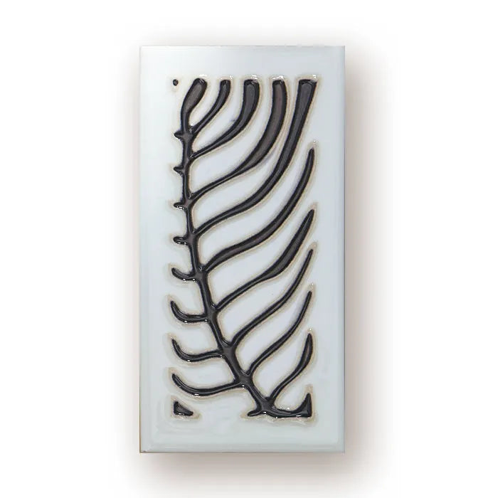 Handmade enamel art ceramic retro doorplate showing a number, dimensions 76mm by 152mm.