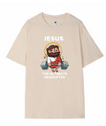 Men's short sleeve t-shirt in pure cotton fabric, shown in one of seven available colours including apricot, black, blue, khaki, green, red, or white.