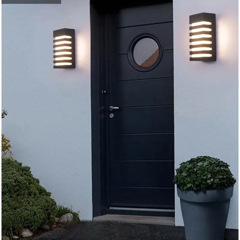 Modern minimalist outdoor wall lamp with aluminium alloy shell showing five-layer design configuration