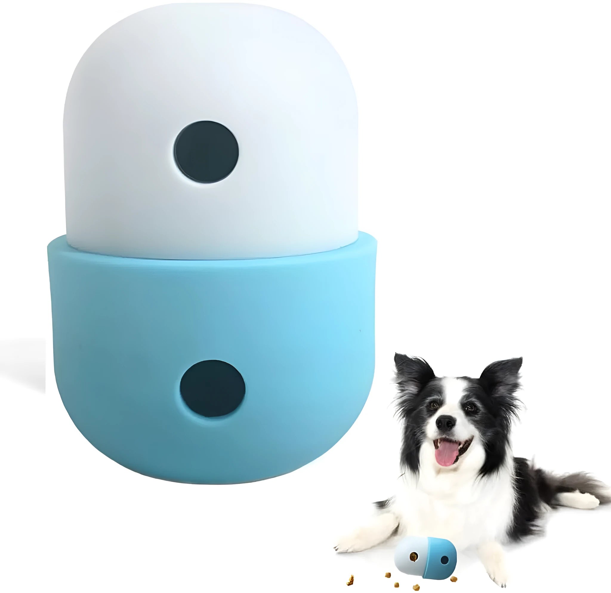 Dog treat puzzle toy in assorted colours for small medium dogs with detachable design