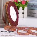 Roll of polyester gift packaging ribbon with 0.6cm width and 22 metre length in various colour options