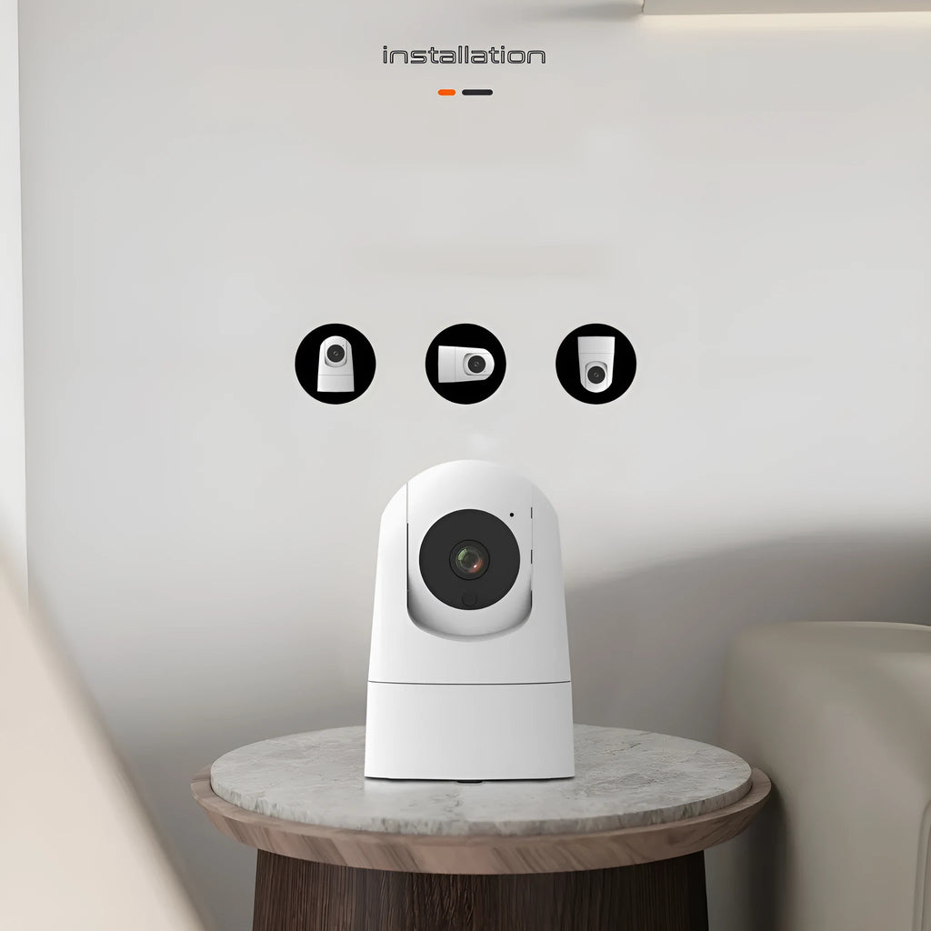 Indoor security camera with pan/tilt capability and two-way audio function