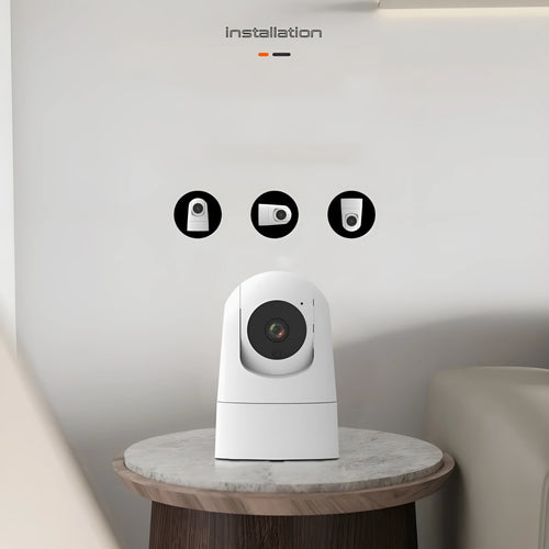 Indoor security camera with pan/tilt capability and two-way audio function