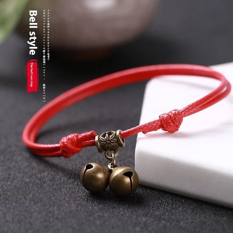 Nylon rope dog collar with brass bell attachment in black, red, and coffee colour options