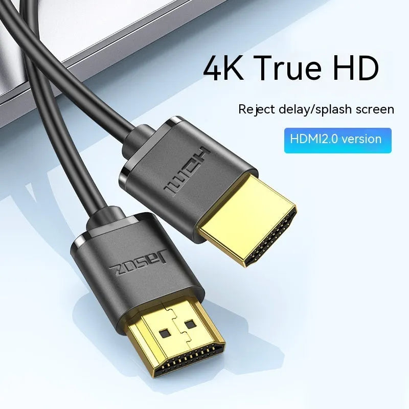 HDMI cable with gold-plated connectors available in multiple lengths for computer monitor connections