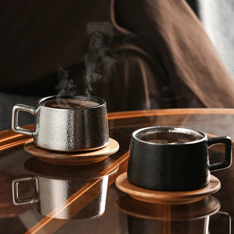 Office gift tumbler coffee cup suit with gold-plated gift box and approximately 250ml capacity irregular shape mug