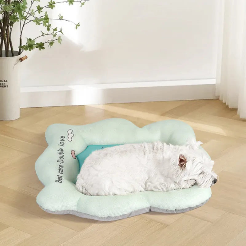 Green ice silk pet cooling mat for dogs and cats in large size