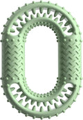 Blue O-ring dog chew toy for aggressive chewers with dental benefits