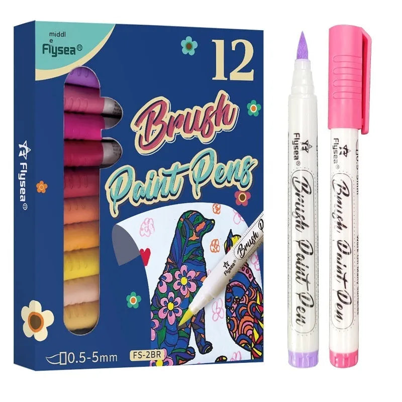 Set of soft head acrylic marker pens for hand lettering and graffiti artwork in multiple colour configurations