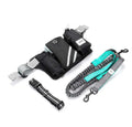 Black nylon dog walking waist bag set with leash and collar for hands-free outdoor training