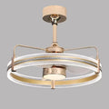 60cm ceiling fan light with remote control, ABS blades, acrylic shade, black or gold, 80W+30W