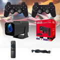 Wireless home gaming projector with HD 720p resolution displayed alongside gaming console