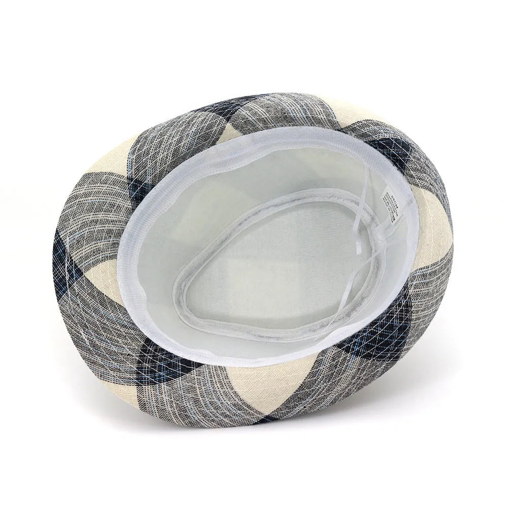 Polyester sun hat with bell crown and 4.5cm brim in black or blue colour
