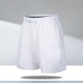 Men's loose-fitting quick-dry beach shorts in polyester ice silk fabric, shown in multiple colour options.