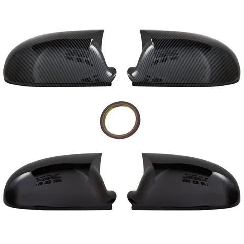 Volkswagen Sagitar mirror reflector shell pair in horn bright black plastic