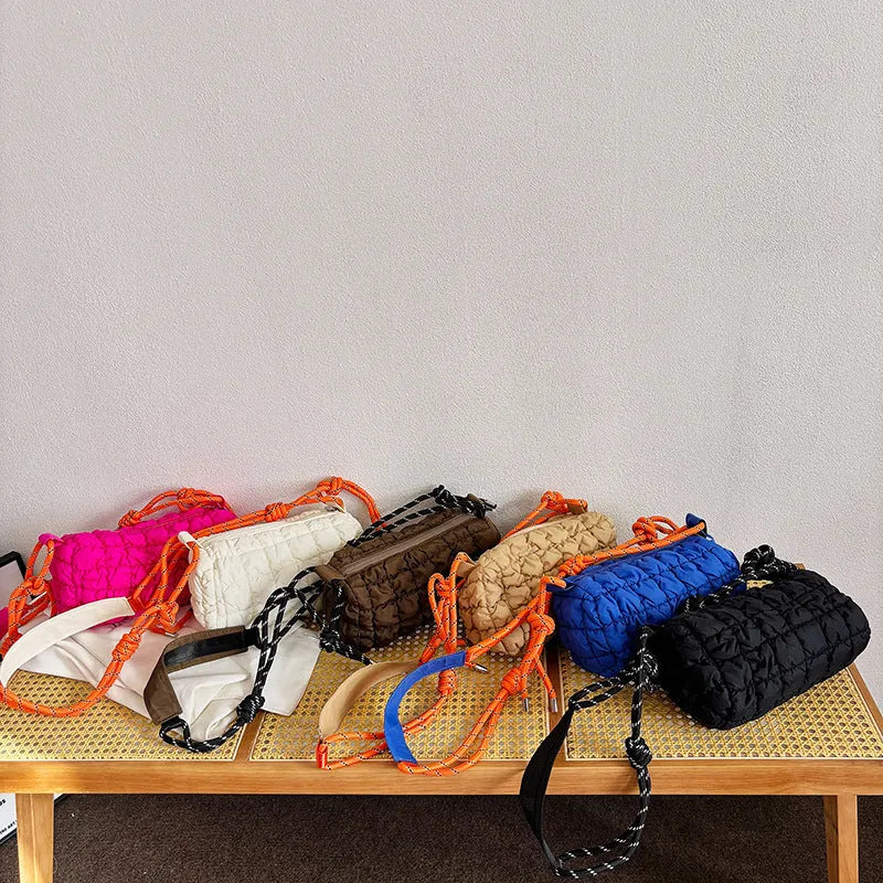 Women's lightweight nylon messenger bag pillow shape crossbody shoulder bag
