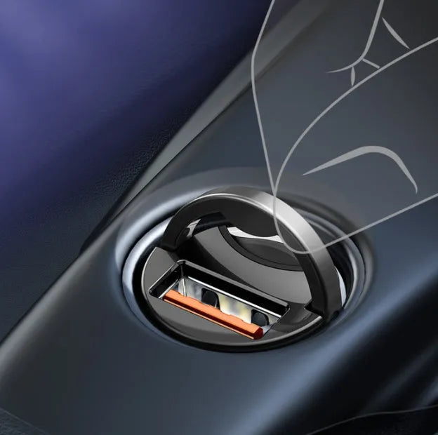 Baseus grey 30W PPS car charger with 1 metre USB cable for mobile phones