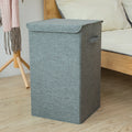 Foldable cotton linen storage basket in modern simplicity style showing collapsible design
