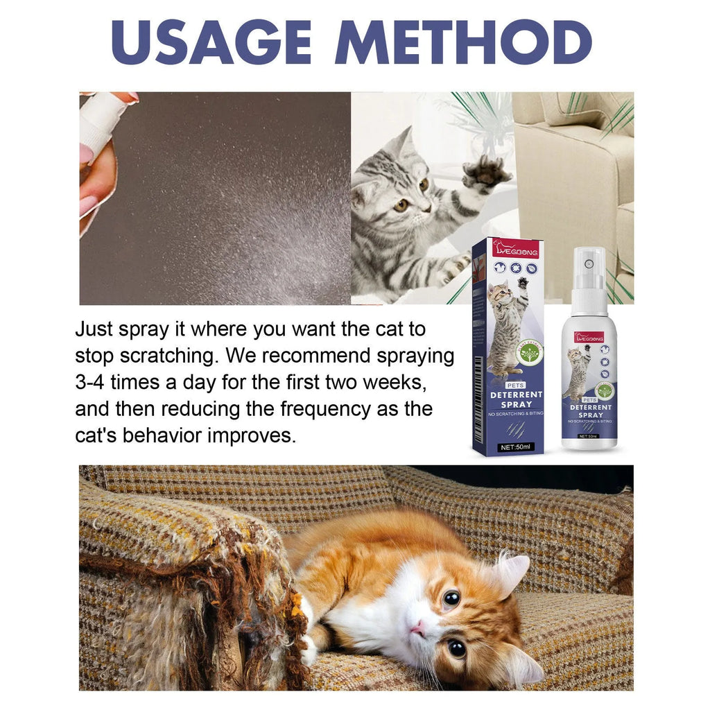 50ml pet deterrent spray bottle for stopping cats and dogs scratching furniture and doors