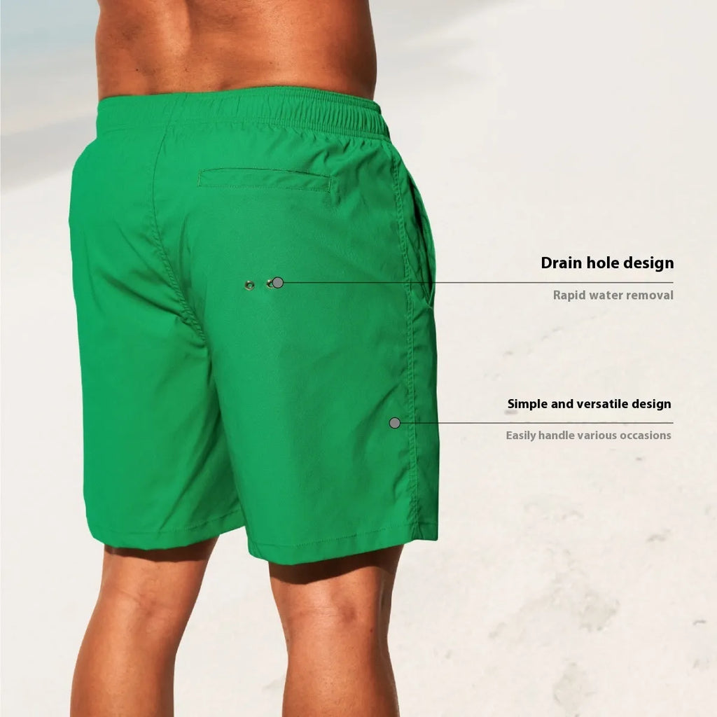 Men's quick-dry sports shorts in nylon fabric available in four colours with straight leg design