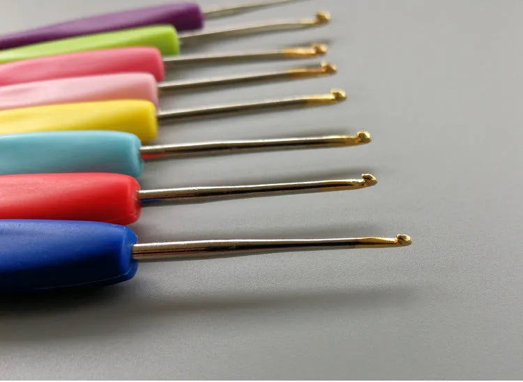 Complete set of 16 crochet hooks with thick and thin handles in PU storage bag