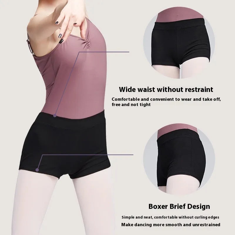 Black cotton women's ballet practice dance pants for fitness and exercise