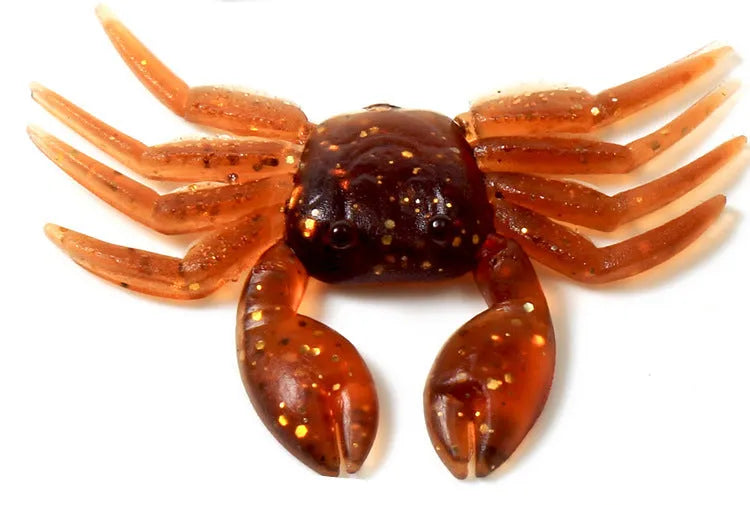 8 cm PVC crab fishing lure in red and brown colour options