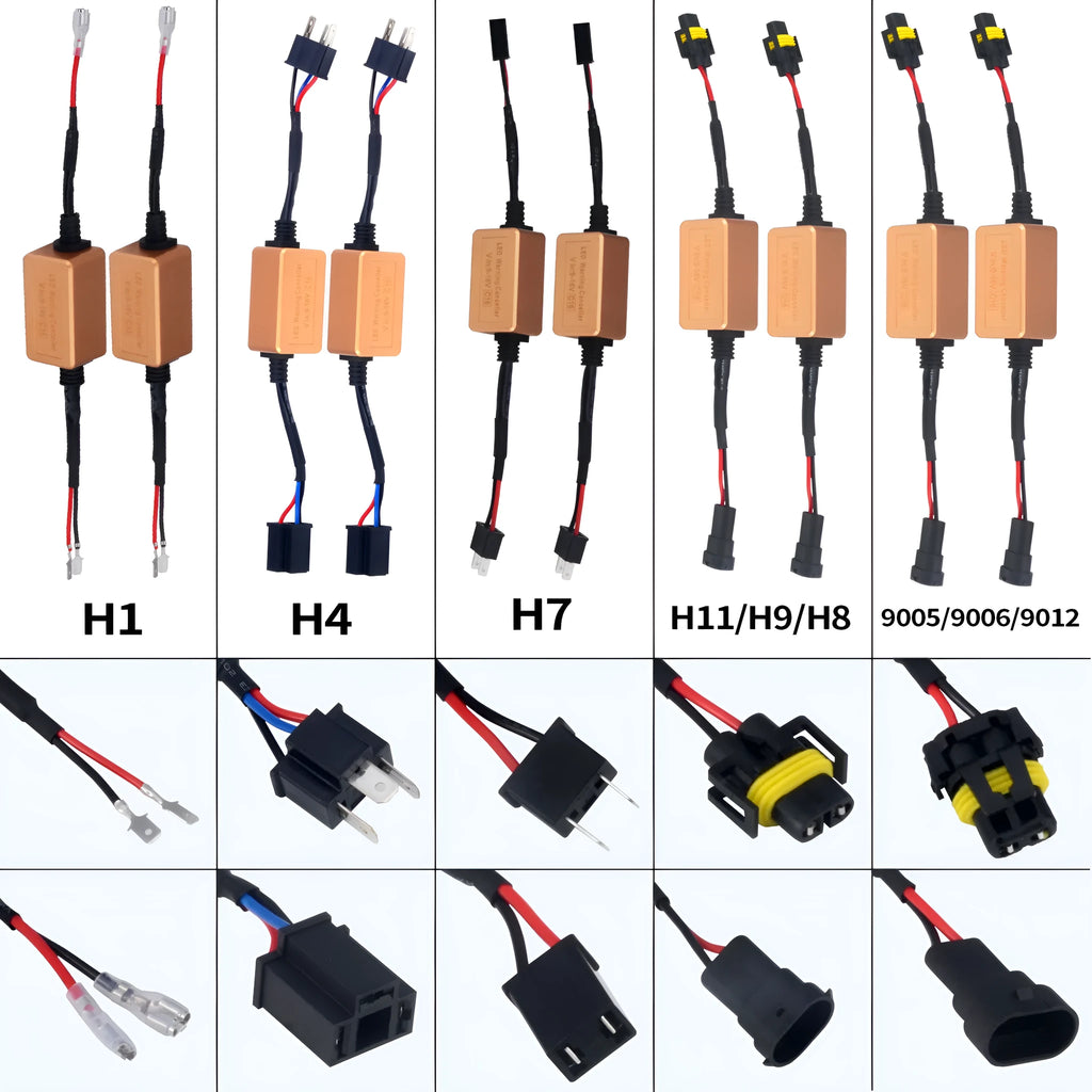 Black alloy H4 H7 H11 LED car Canbus decoder for headlight error code elimination