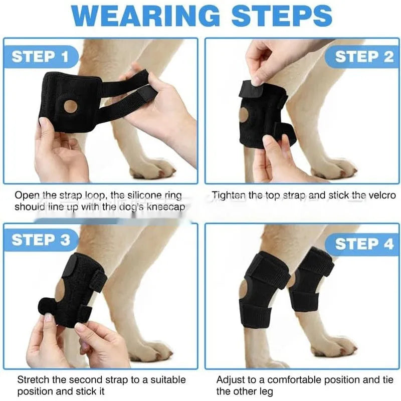 Black polyester dog leg guard for ACL rehabilitation and joint protection with adjustable sizing