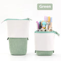 Korean-style drop-down telescopic stationery case in purple PU corduroy