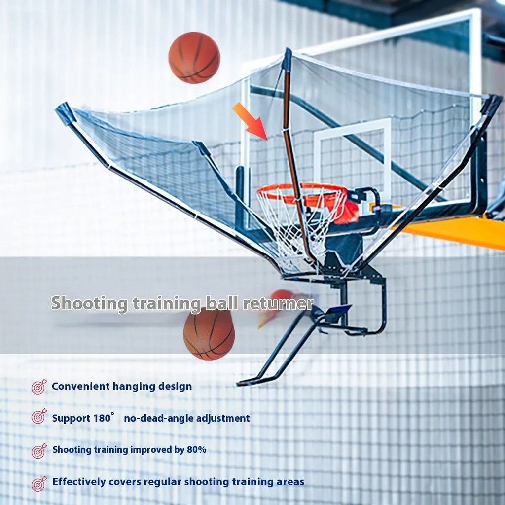 Upgraded portable basketball training return machine with automatic serve function.