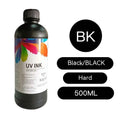 500ml bottle of Epson UV ink for XP600 TX800 flatbed printers with colour and hardness options