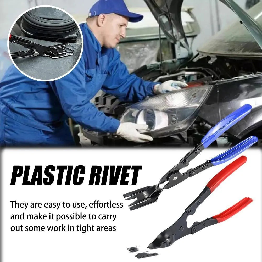 Blue 235mm car door panel removal pliers with forged steel construction
