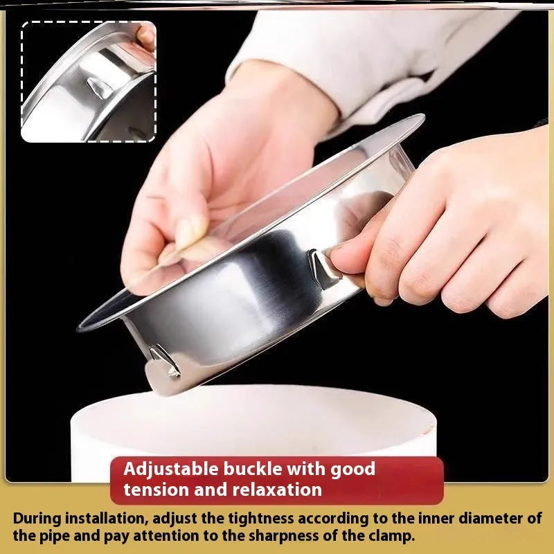 Stainless steel deodorant floor drain seal cover with modern design for odour control.