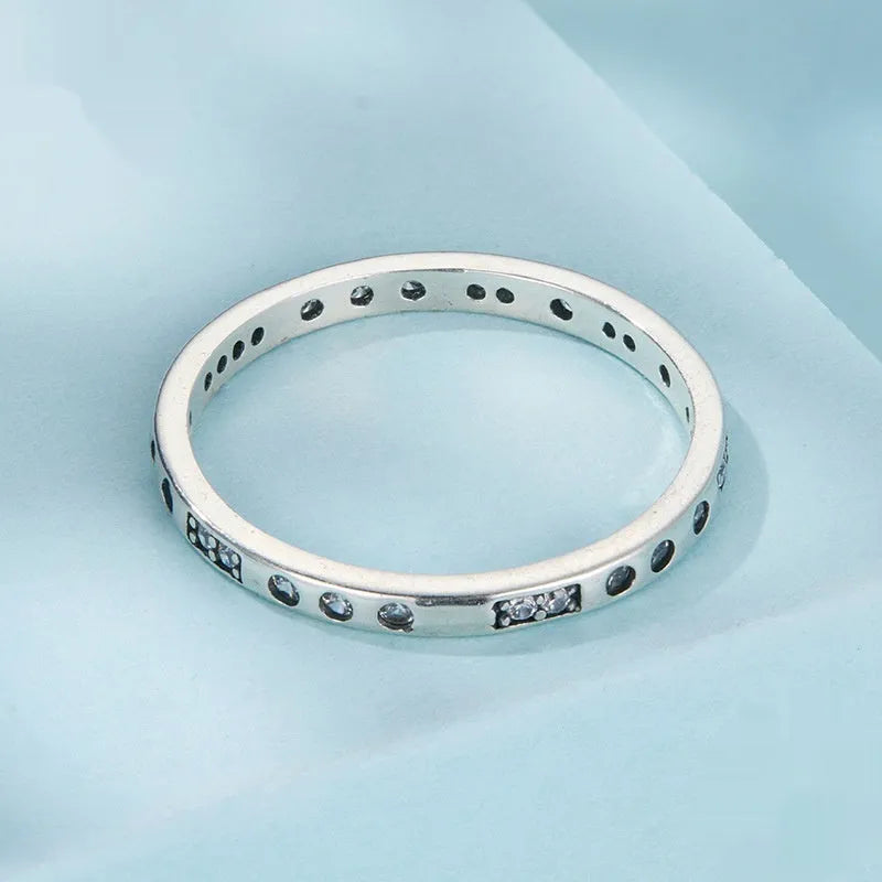 Silver Moss Password I Love You ring with oxidised black finish showing engraved text