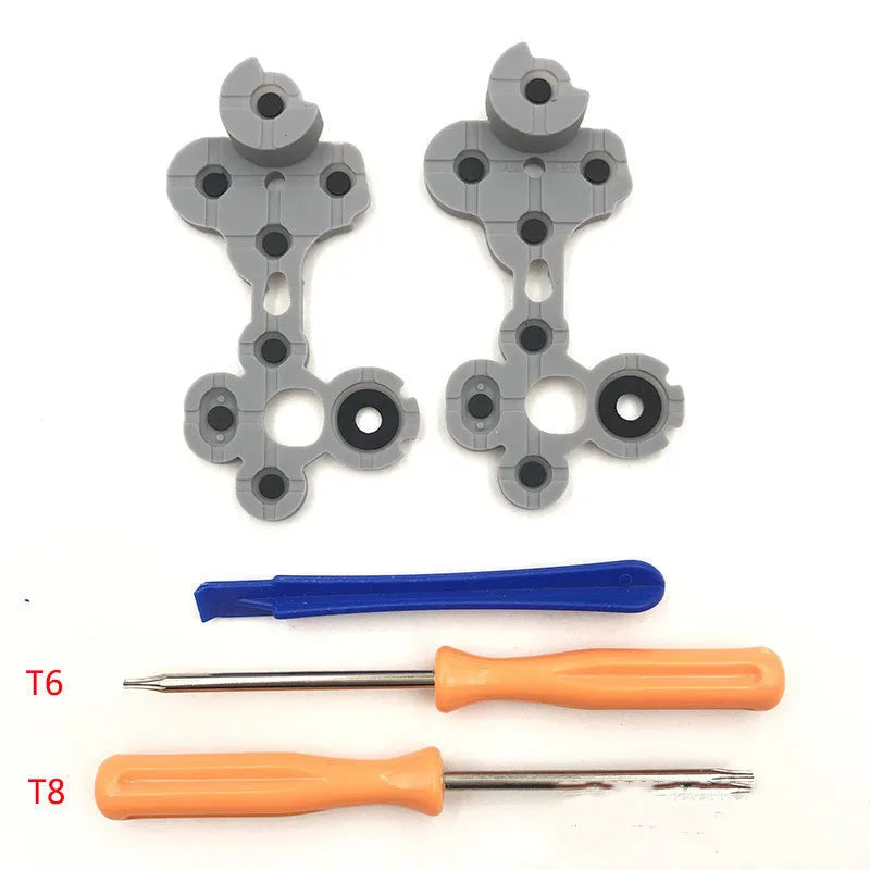 Silicone conductive adhesive button pad for Xbox Series wireless controller repair, available with or without tools.