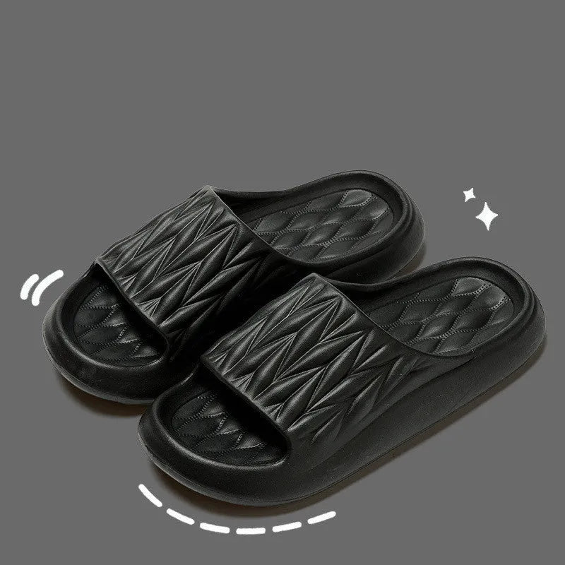 Leaf texture design EVA household slippers in multiple colours with non-slip soles
