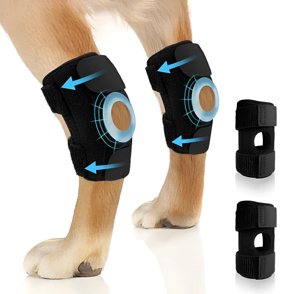 Black polyester dog leg guard for ACL rehabilitation and joint protection with adjustable sizing